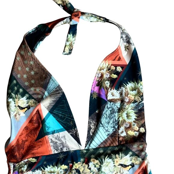 Chufy One Piece Swimsuit Size XS Printed Halter Made in Spain Stretchy Fabric - Picture 14 of 16
